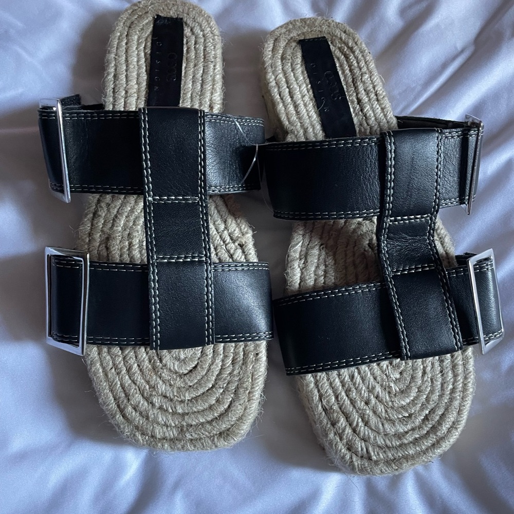 ASOS Black Sandals with Woven Sole